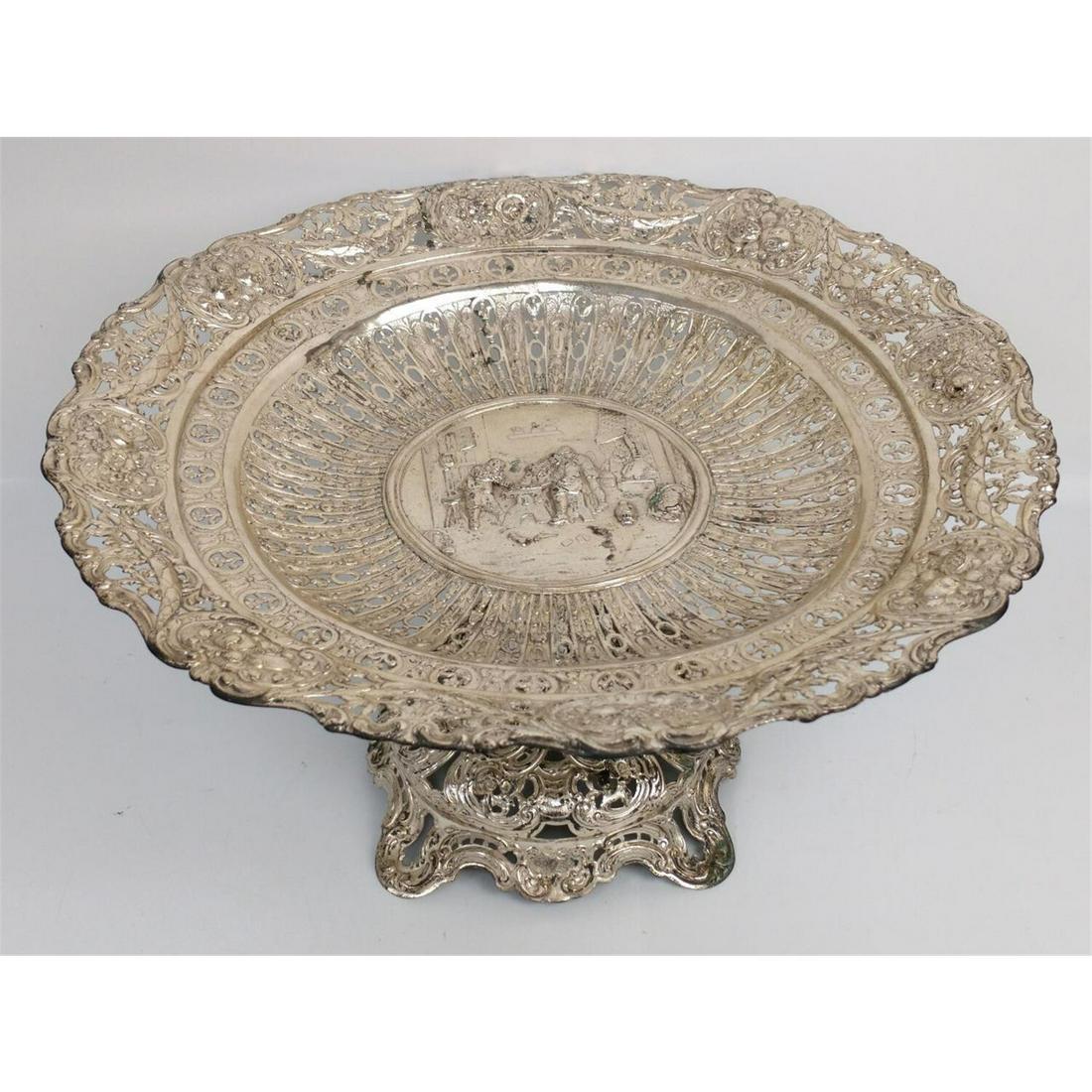 Antique Continental Silver Footed Centerpiece. (1 of 5)