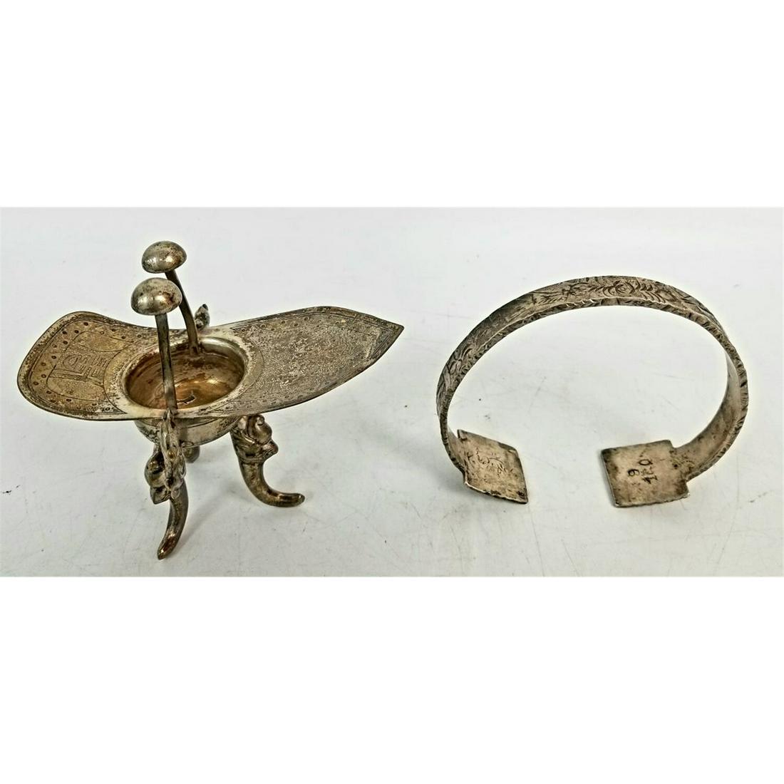 2 Chinese Items; Necklace & Libation Cup. (1 of 8)