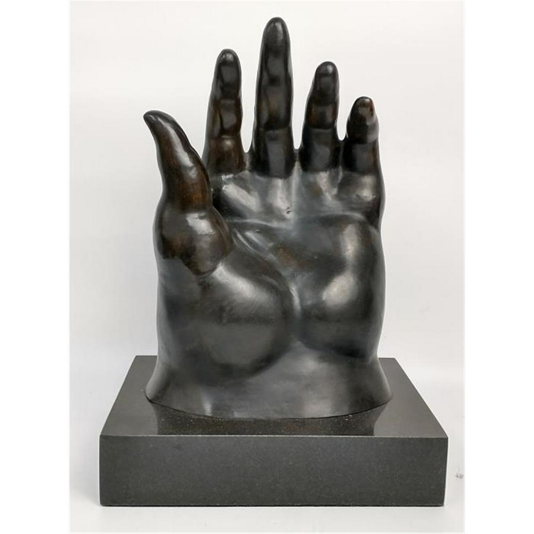 Large Hand Bronze on Marble Base After Botero (1 of 3)
