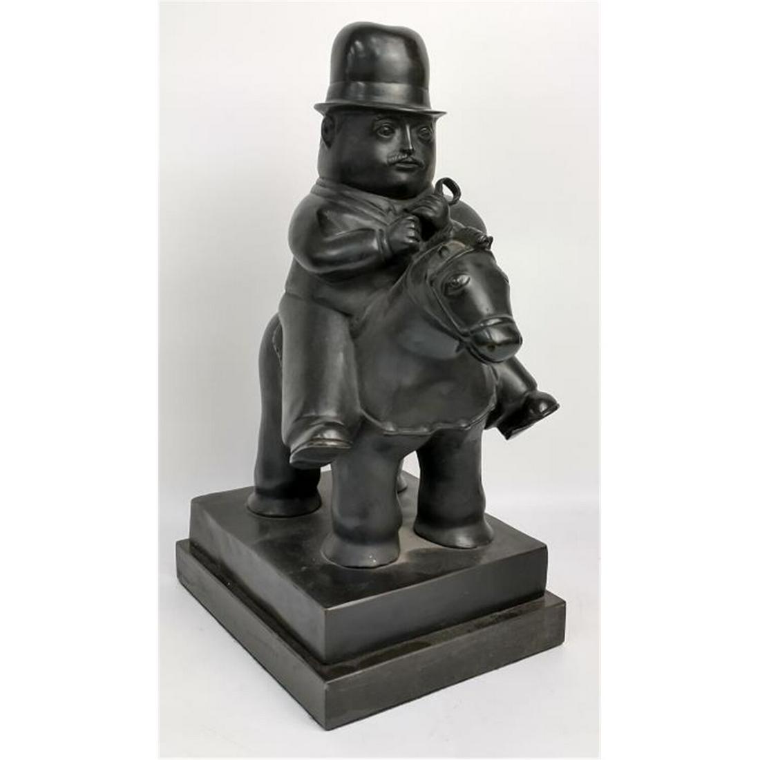 Bronze of Man on Horse After Botero (1 of 4)