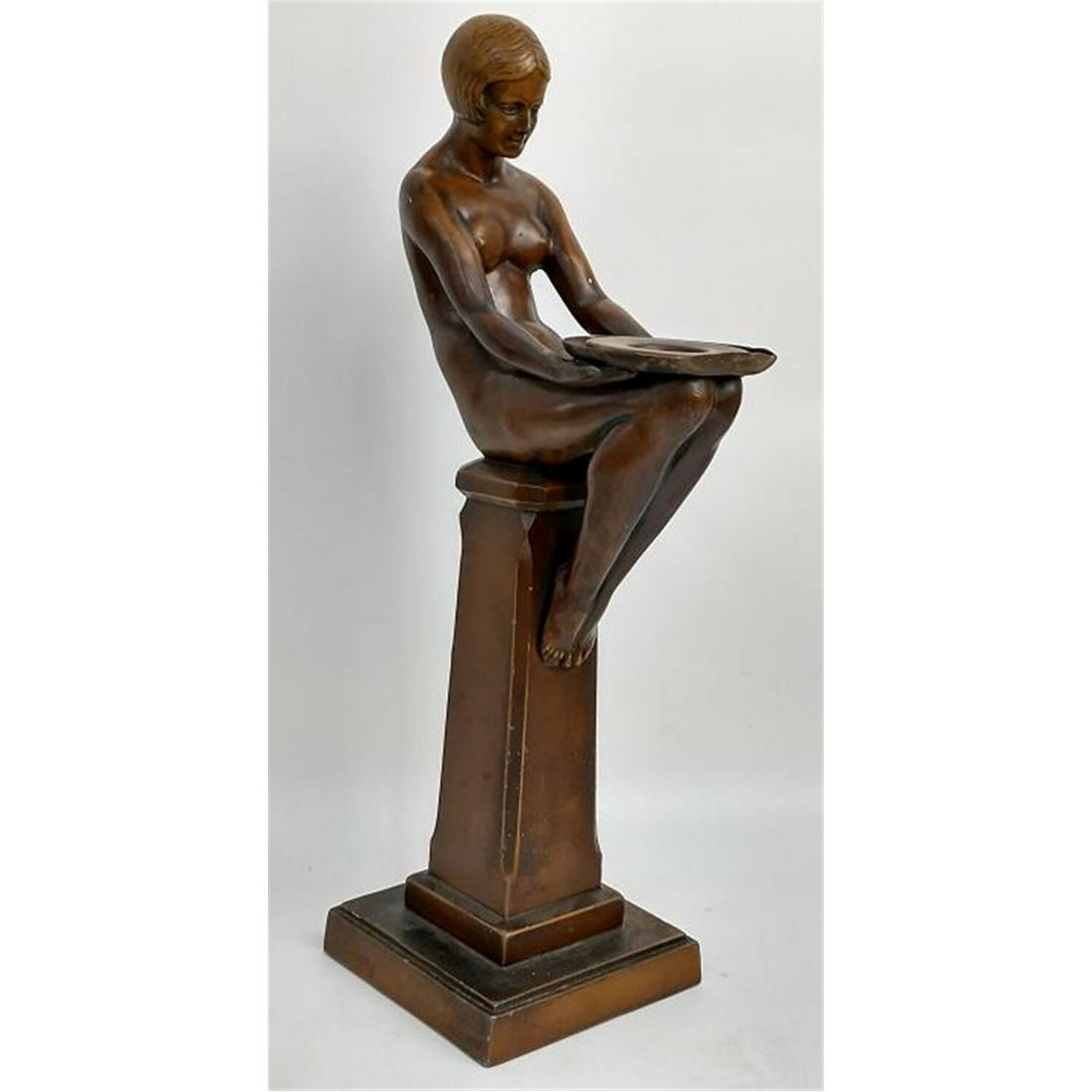 Antique Art Deco Metal Lamp, Circa 1920's (1 of 4)