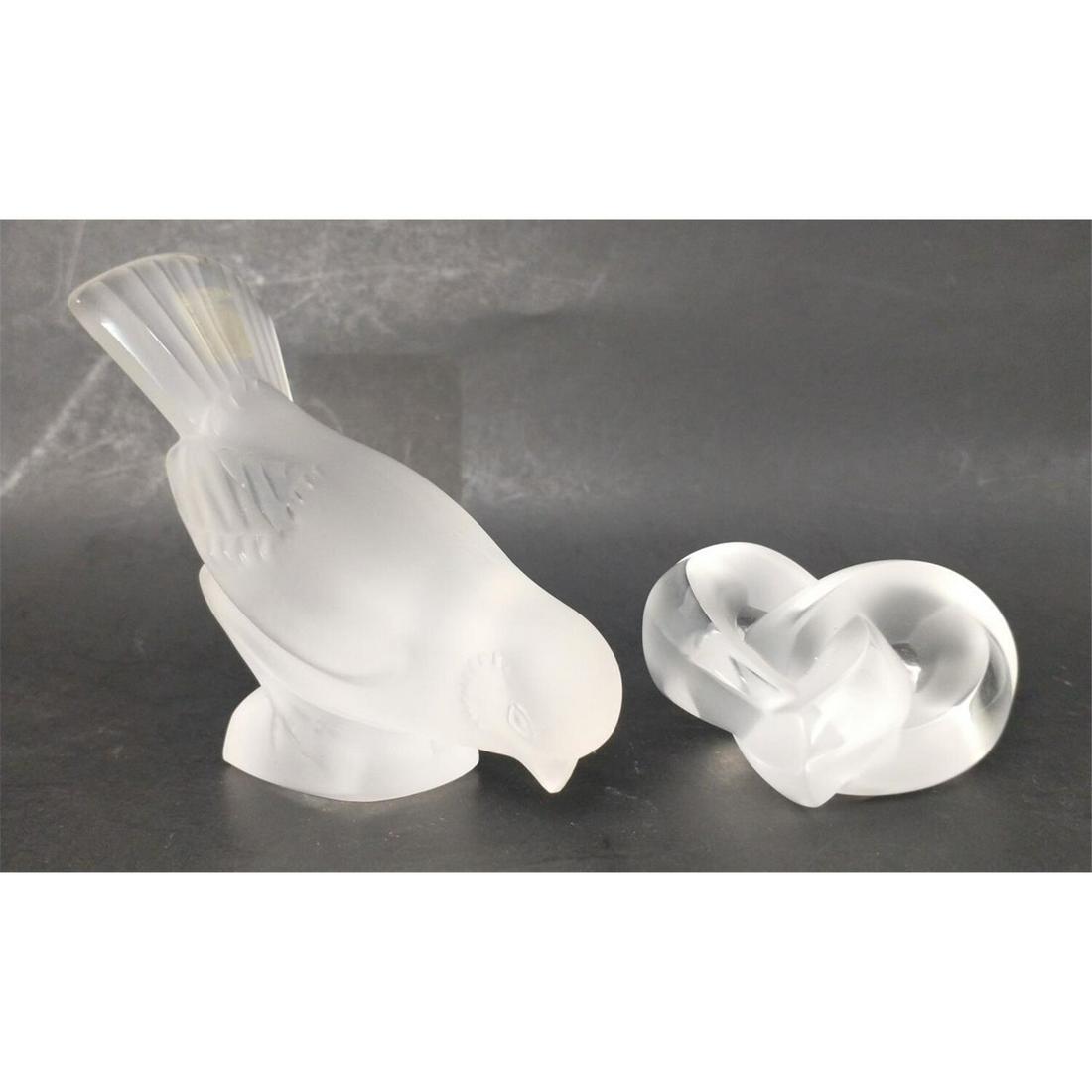 2 Lalique Items Including a Bird & Paperweight (1 of 6)