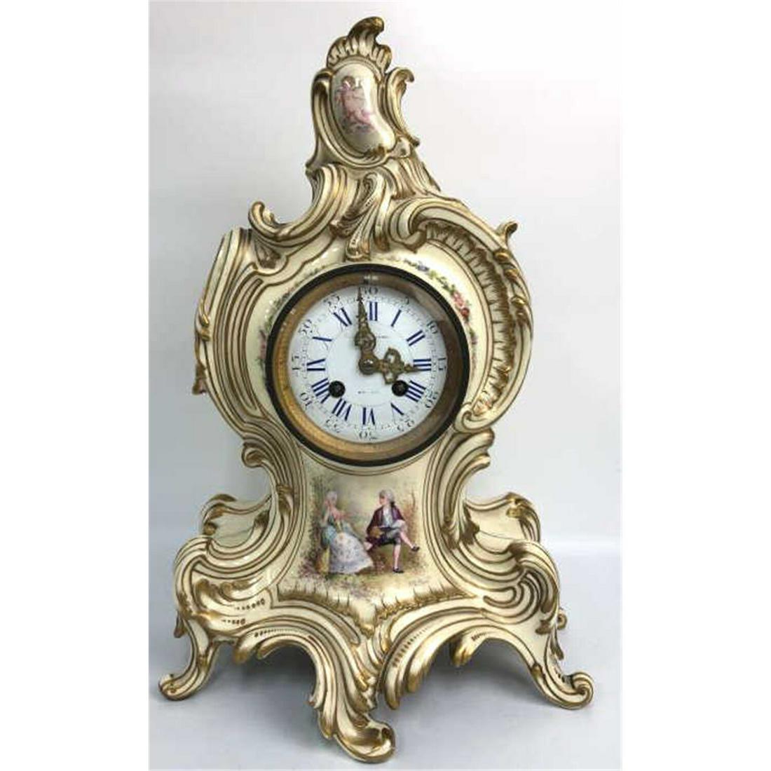 French Porcelain Table Clock Gillman Collamore &Co (1 of 11)