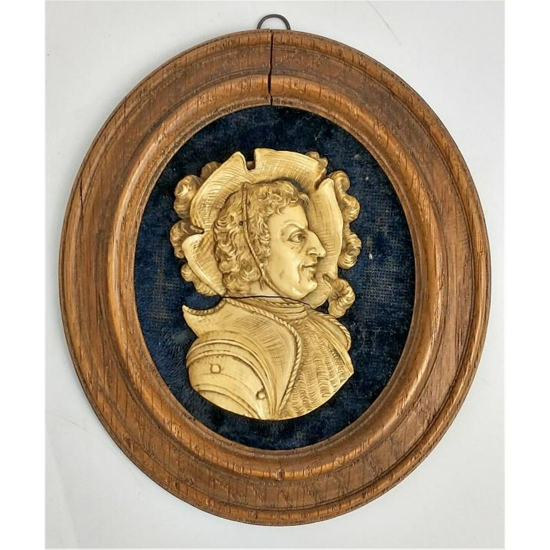 Antique Miniature Carved Profile of a Nobleman (1 of 2)