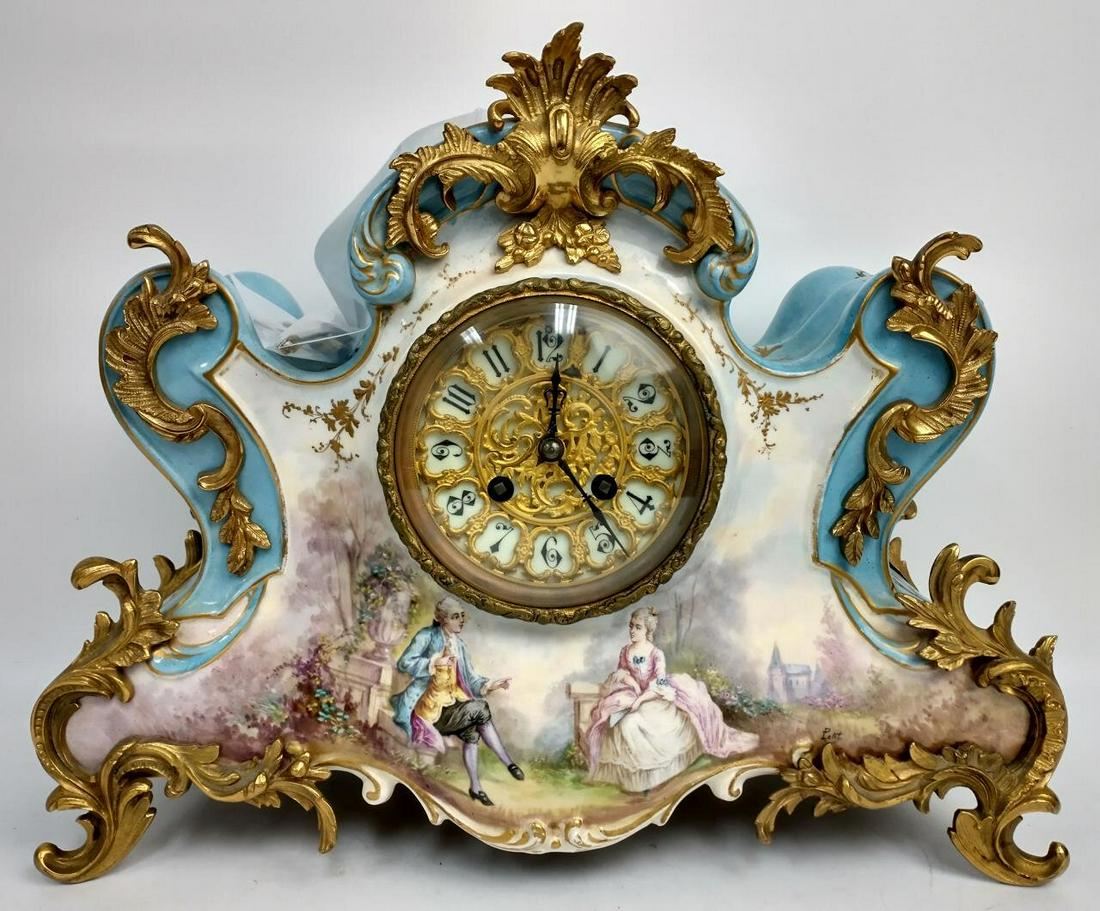 Antique French Porcelain Table Clock (1 of 8)