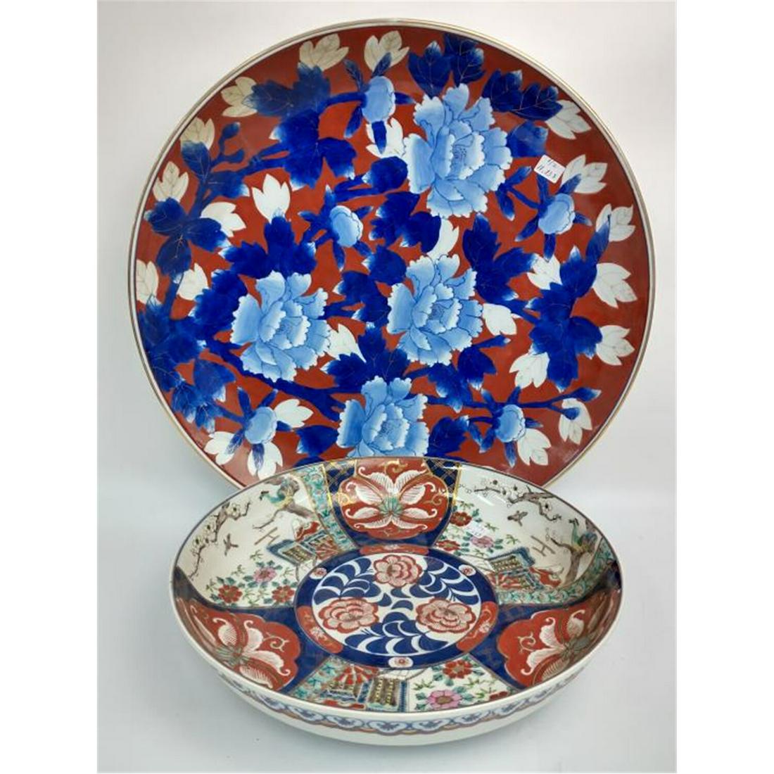 2 Large Japanese Signed Porcelain Chargers (1 of 6)