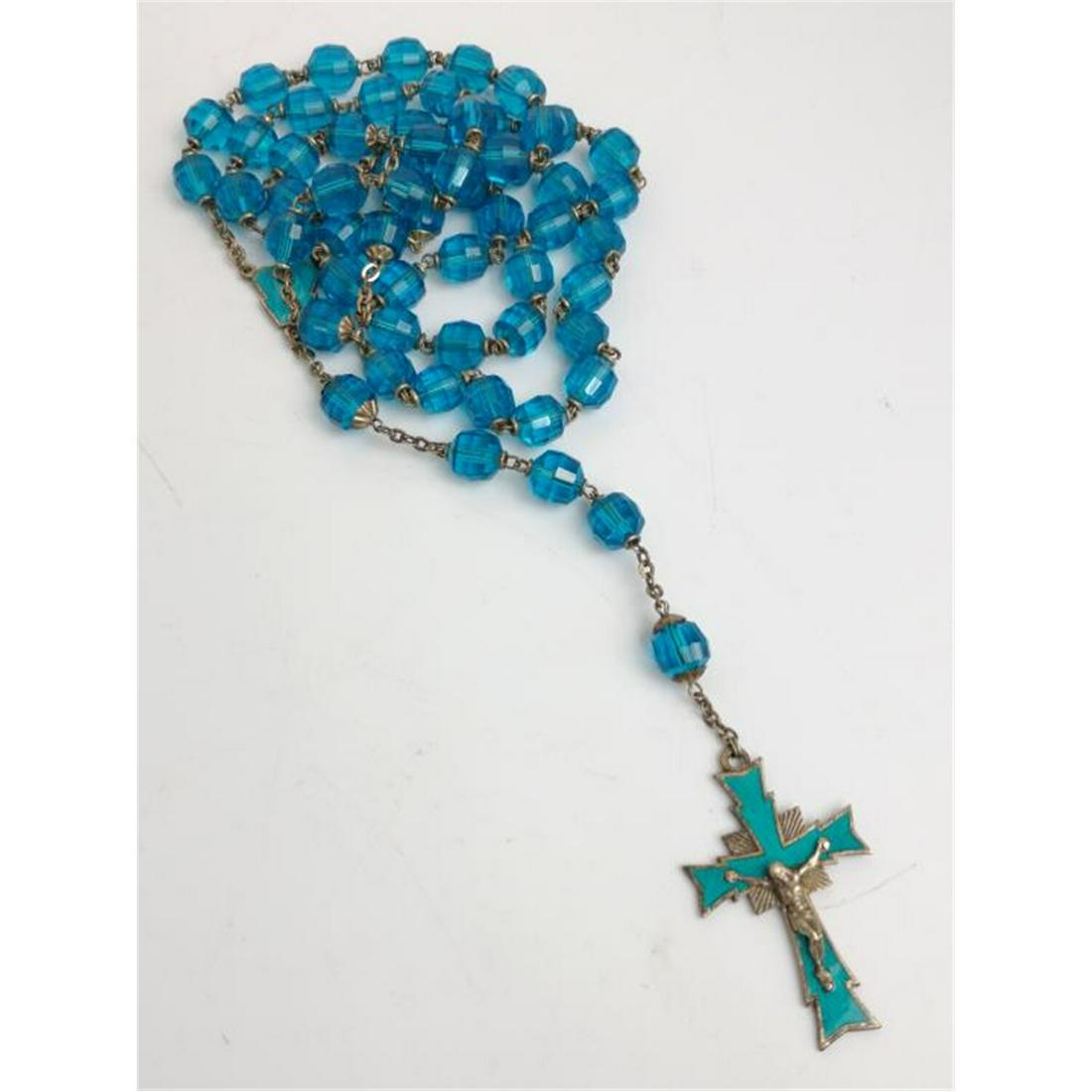 Italian Enameled 800 Silver Religious Rosary (1 of 7)