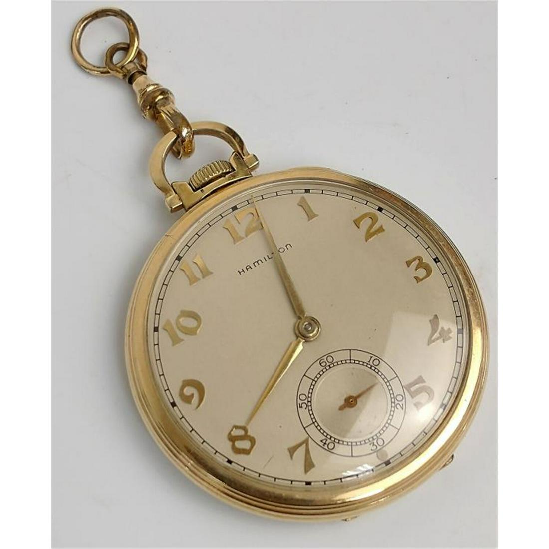 Antique 14k Gold Filled Hamilton Pocket Watch (1 of 7)