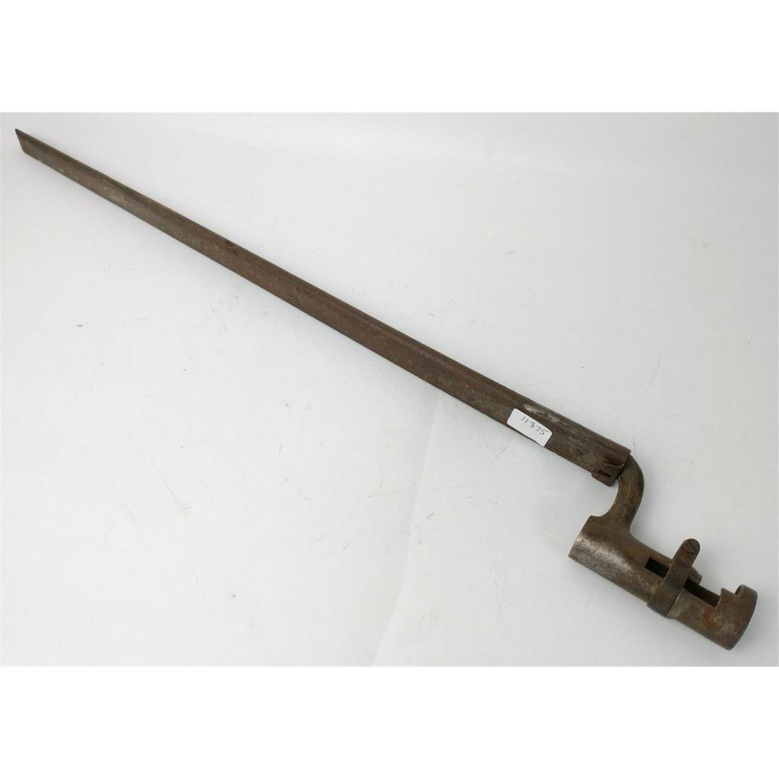 Antique US Socket Rifle Bayonet w/ Metal Scabbard.: Antique US Socket Rifle Bayonet w/ Metal Scabbard. Condition: As FoundDimensions: L-21"Provenance: From a New York City Estate.Please note the absence of a condition report does not imply that there a