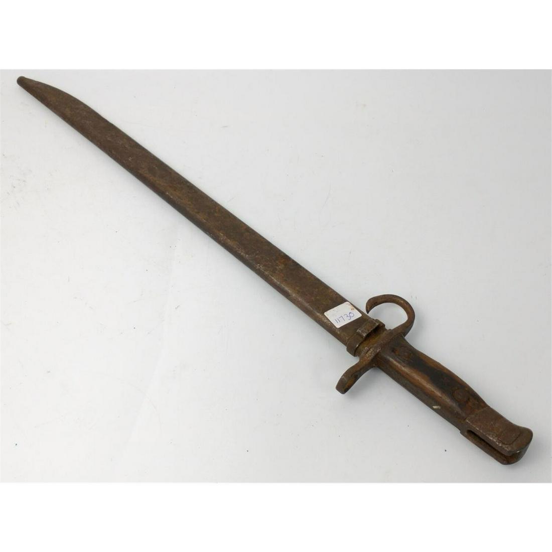 WWII Japanese Arisaka Rifle Bayonet w/ Scabbard.: WWII Japanese Arisaka Rifle Bayonet w/ Scabbard.Condition: As FoundDimensions: 21".Provenance: From a New York City Estate. Please note the absence of a condition report does not imply that there are 