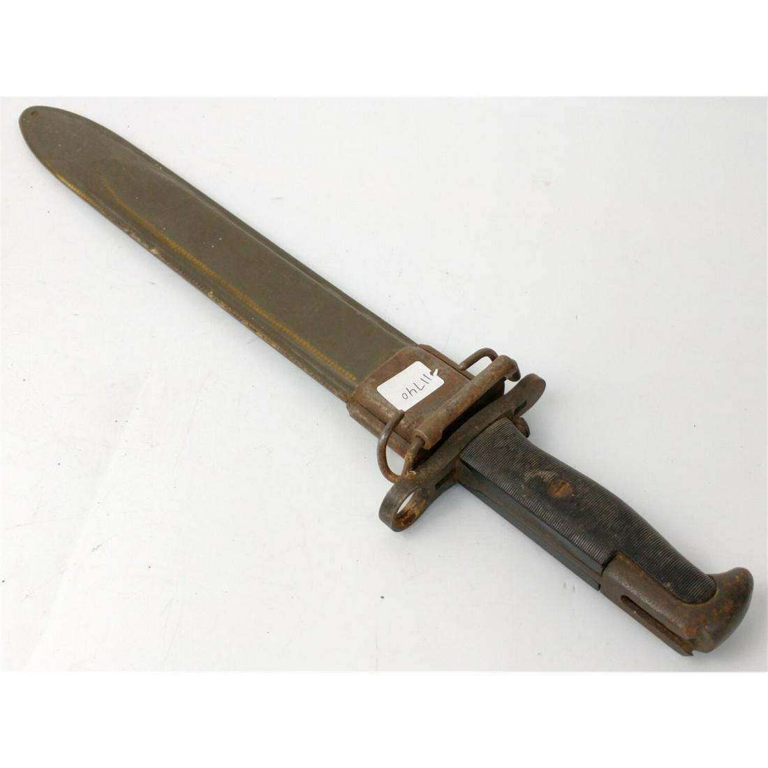 WWII US UFH Bayonet w/ Scabbard.: WWII US UFH Bayonet w/ Scabbard.Condition: As FoundDimensions: L-16"Provenance: From a New York City Estate. Please note the absence of a condition report does not imply that there are no condition is