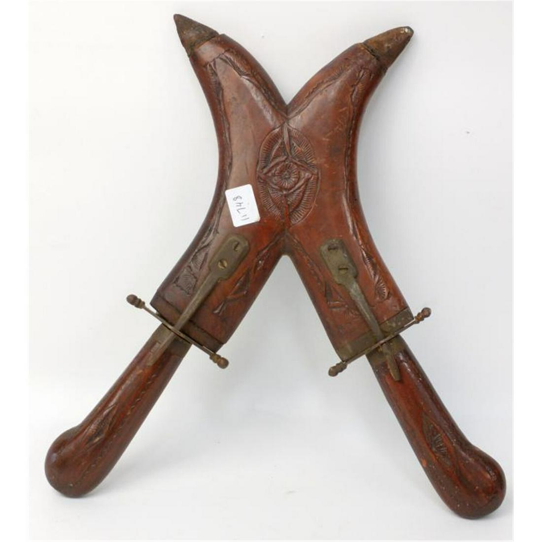 WWII Knife & Fork Survival Tool in Wood Scabbard. (1 of 4)