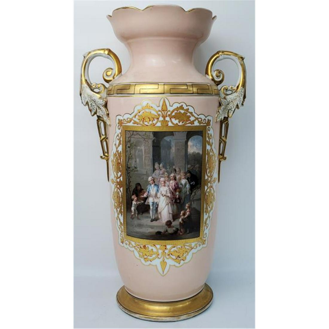 Large Antique Continental Porcelain Vase (1 of 6)