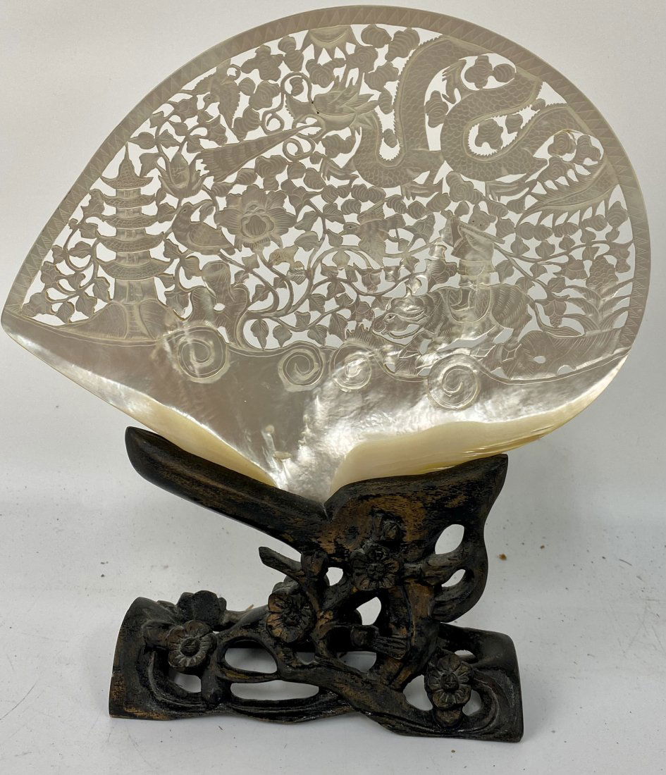 Vintage Reticulated Carved Mother of Pearl Shell (1 of 5)