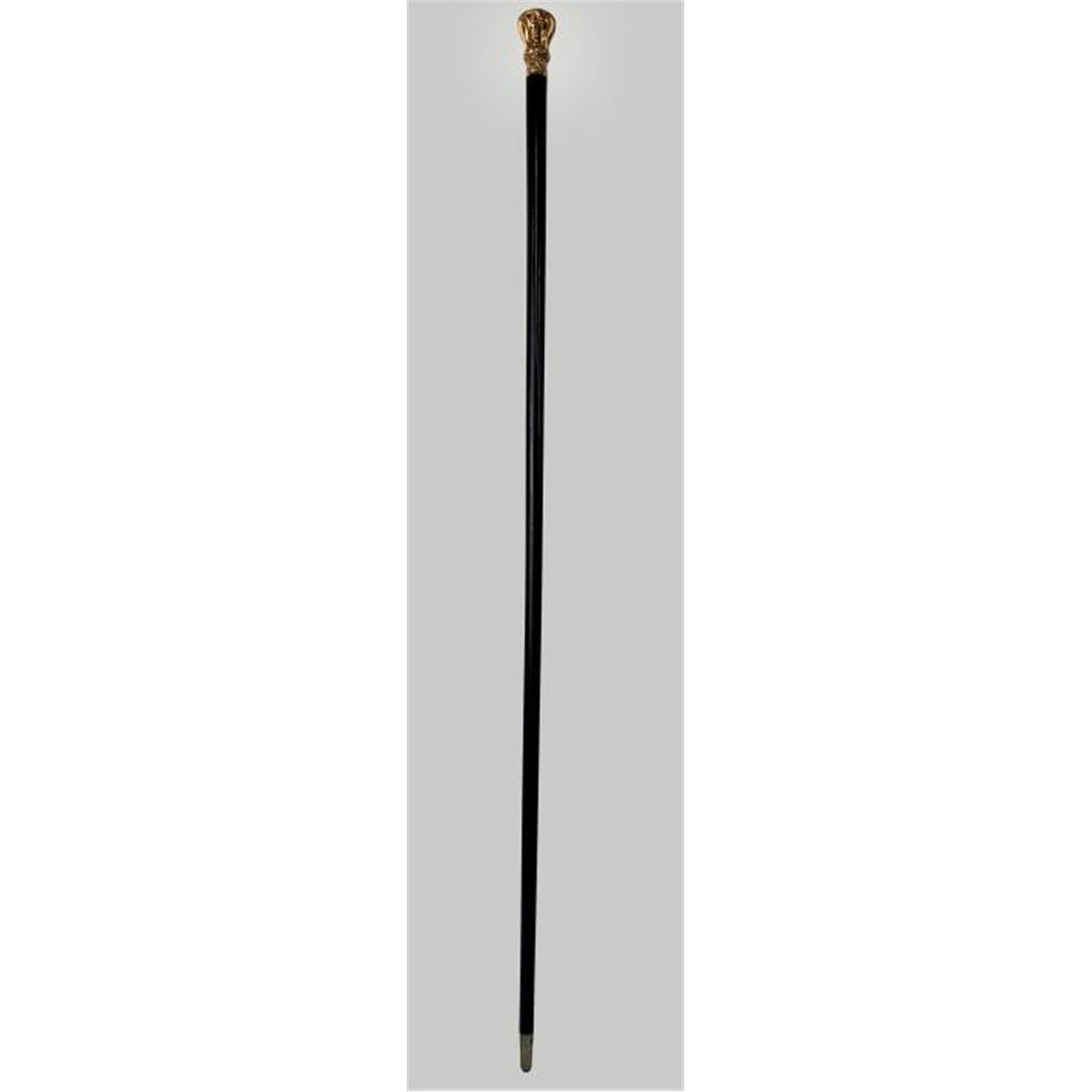 Antique Gold or Gold Filled Wood Cane, Dated 1884 (1 of 4)