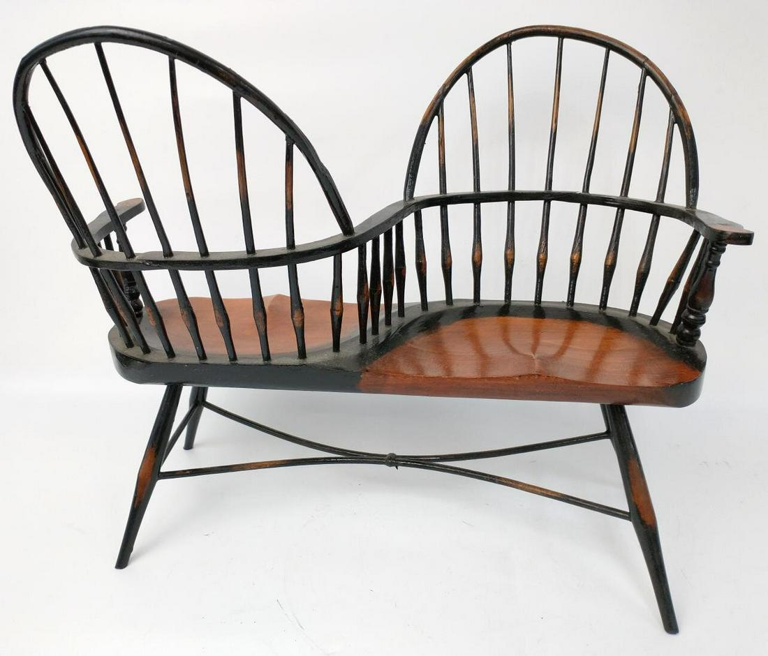 Salesman Sample Wood Tete A Tete Seat. (1 of 5)