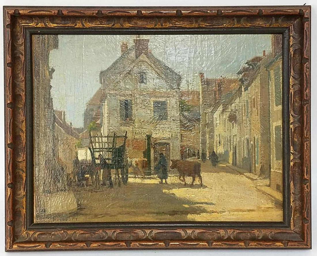 Antique Painting Oil on Board  Frederick Mulhaupt (1 of 4)