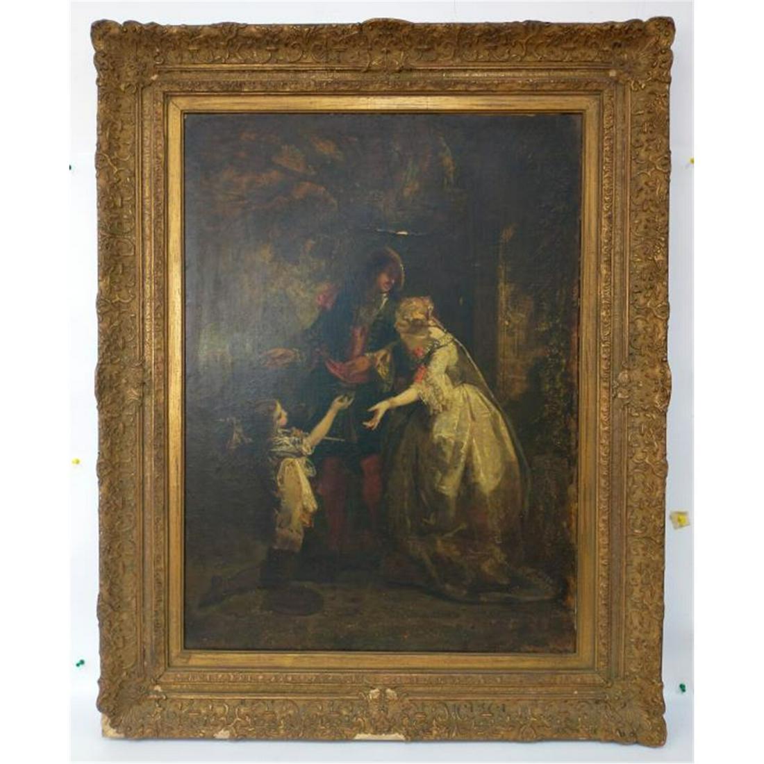 Antique Painting Oil on Canvas Faustin Besson (1 of 3)