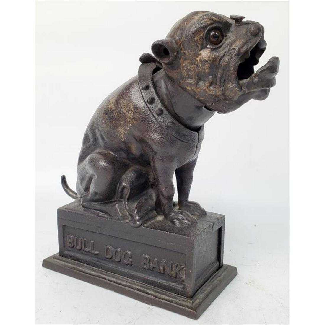 Antique Metal Mechanical Bank (Bulldog Bank) (1 of 6)