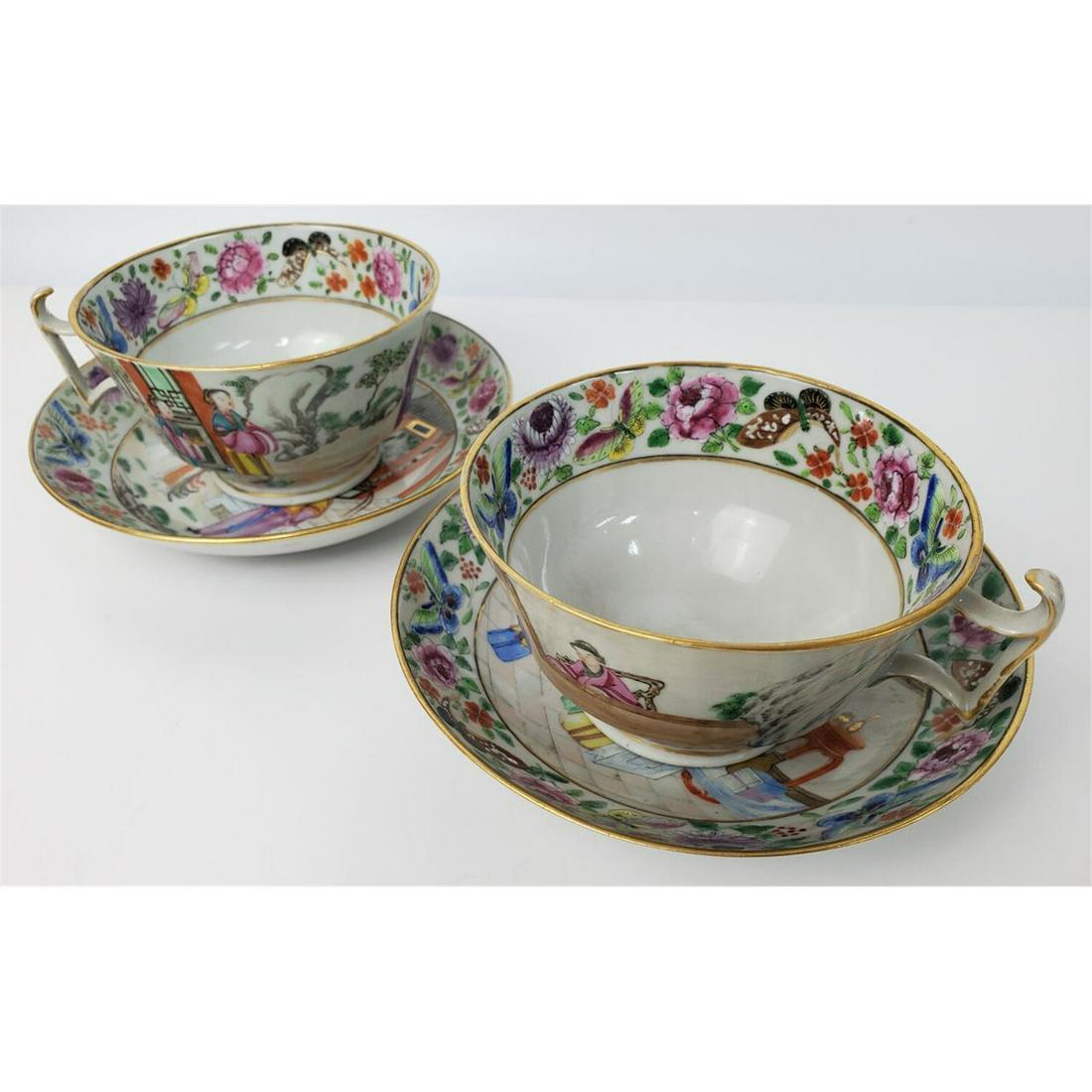 Antique Chinese Enameled Porcelain Cup & Saucer (1 of 7)