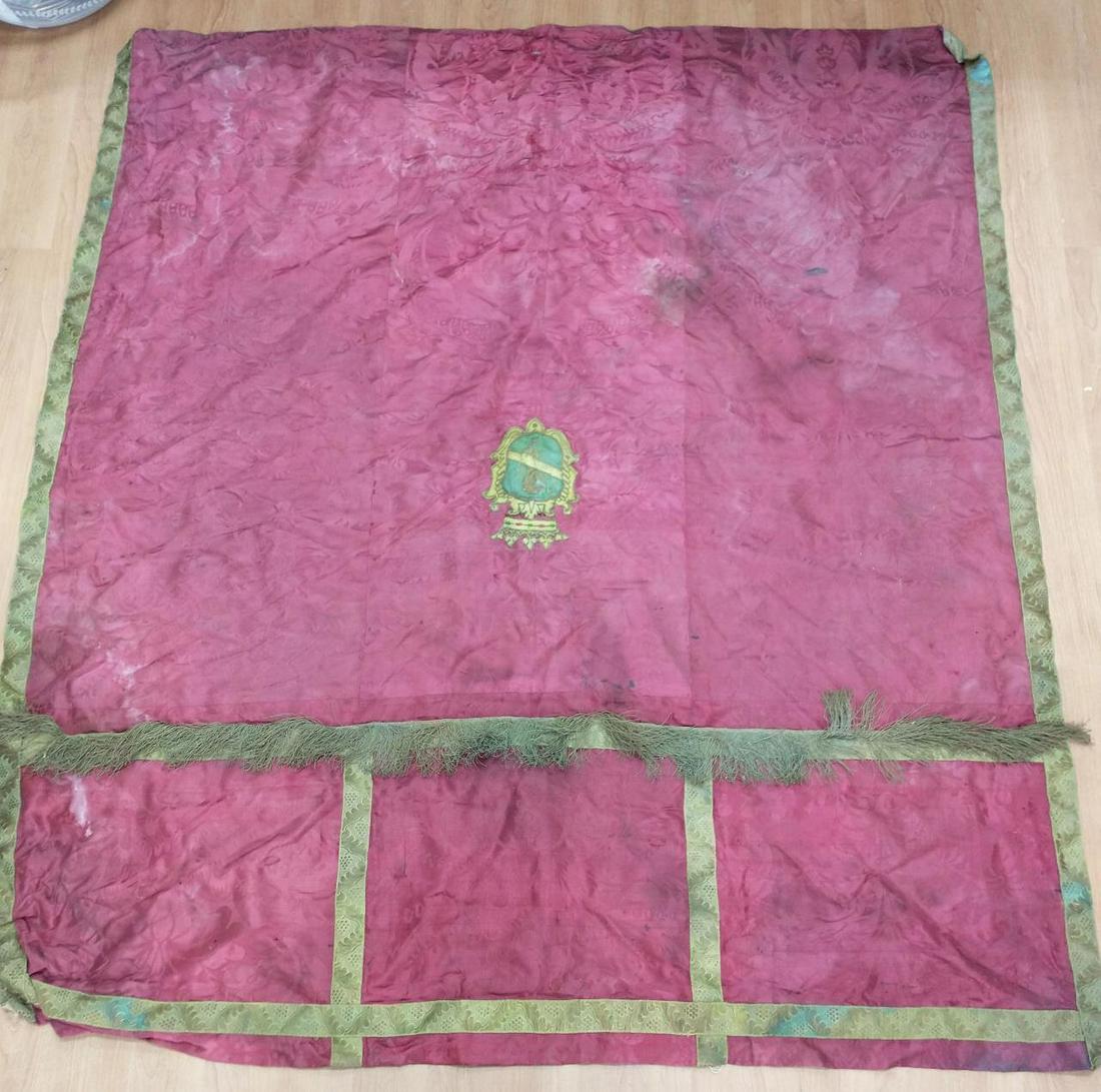Early Antique Silk Wall Hanging Crest (1 of 4)