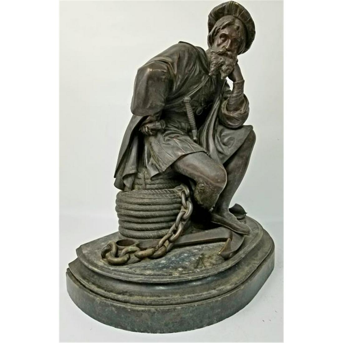Antique Bronze Figure of Galileo on Black Marble (1 of 8)