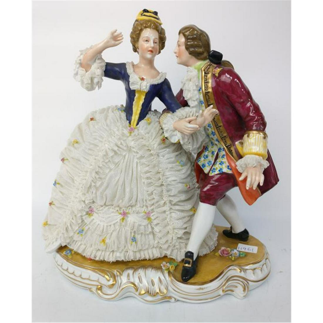 Large Dresden Fritz Ackermann Lace Porcelain Fig. (1 of 9)