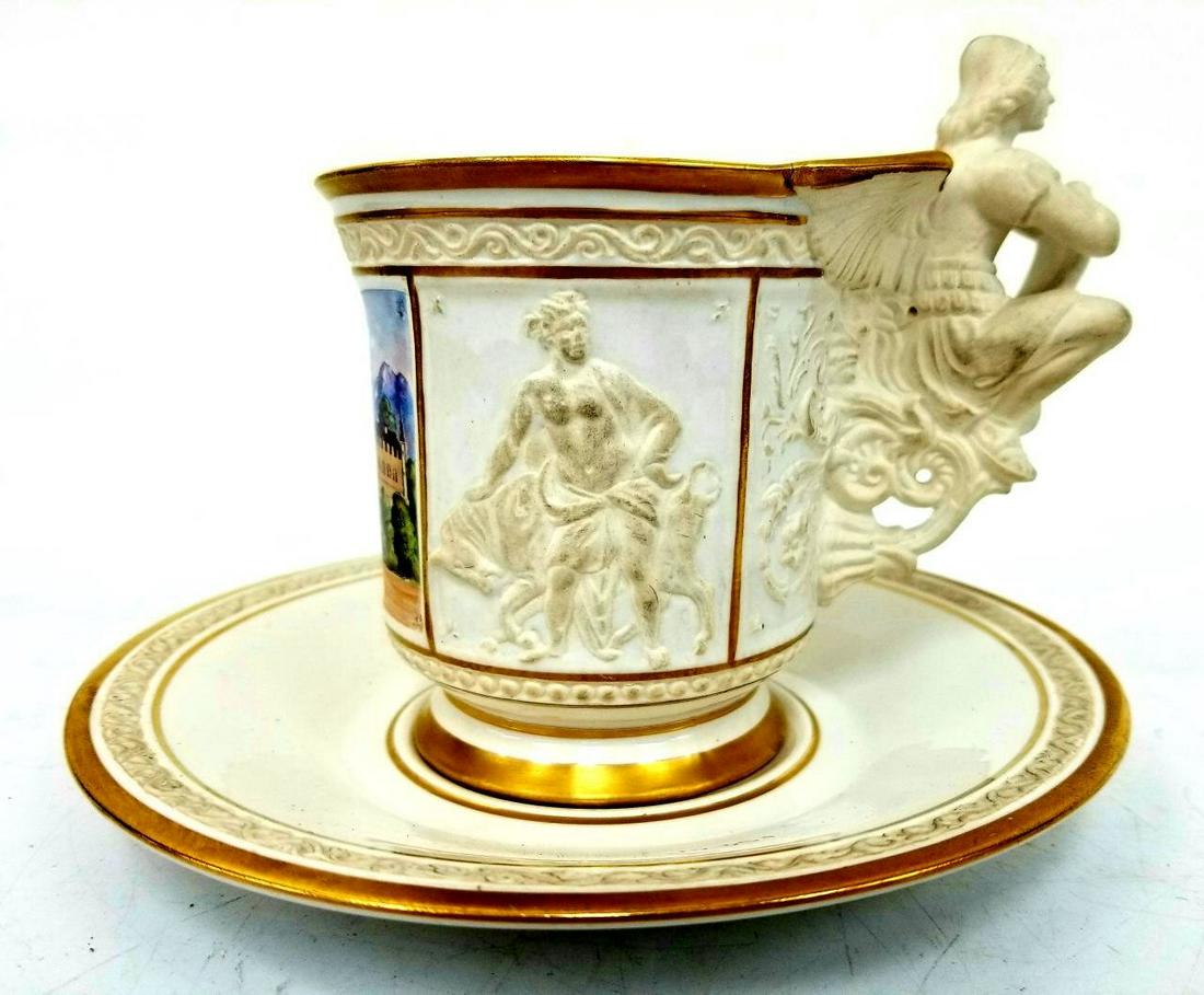 Antique Continental Porcelain Cup & Saucer (1 of 5)