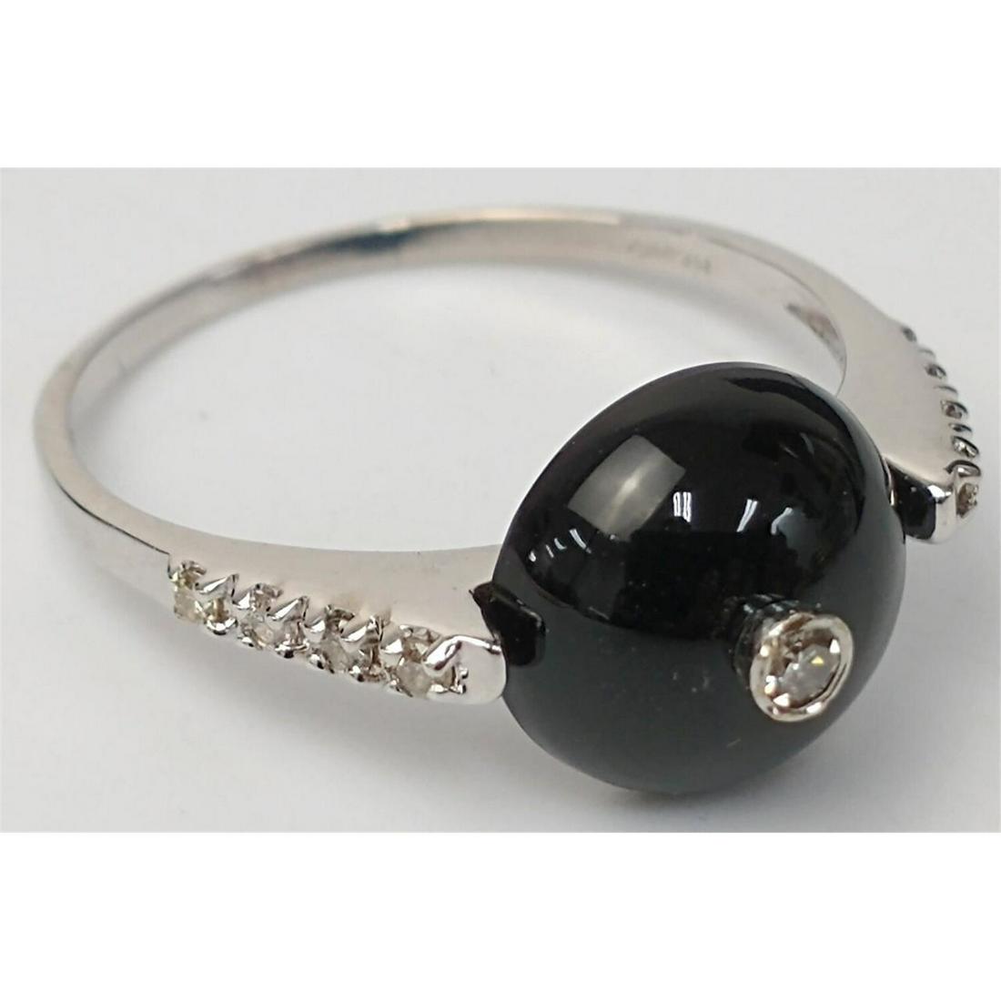 14K White Gold, Black Onyx & Diamond Ring (1 of 5)