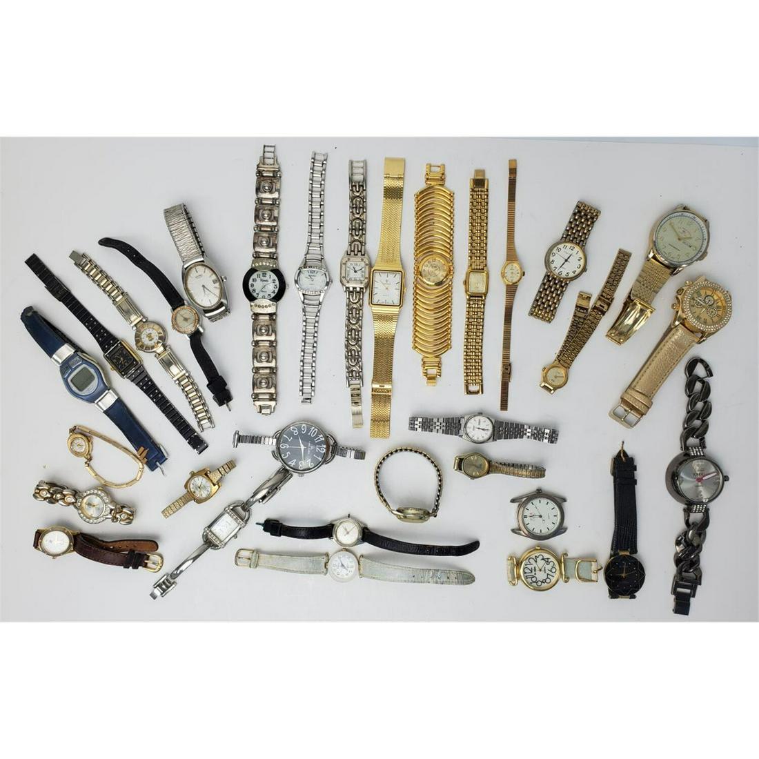 31 Piece Group of Vintage Watches: 31 Piece Group of Vintage Watches, Including Gruen, Amster, Seiko, Vintage Armitron.Condition: As Found. We Cannot Guarantee the Workability or Mechanism of Any Vintage or Old Watches or Clocks.Proven