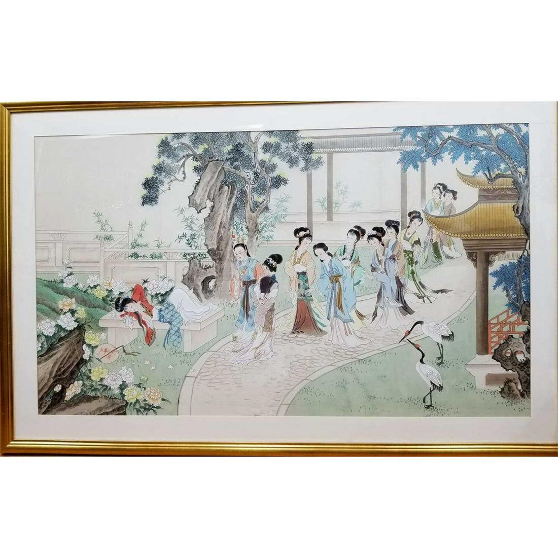 Large Chinese Painting on Silk (1 of 3)