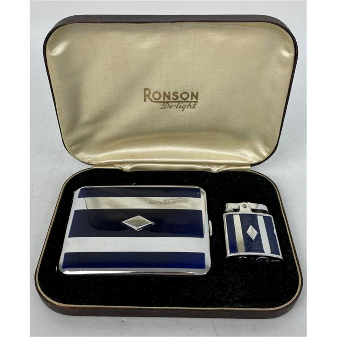 Ronson De-Light Enameled Lighter & Cigarette Case (1 of 7)