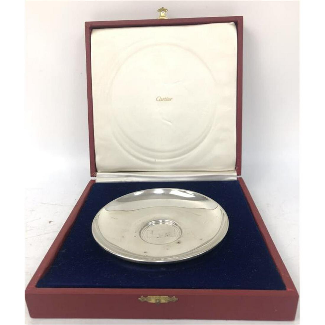 Vintage Cartier Pewter Plate with Advertising Logo (1 of 4)