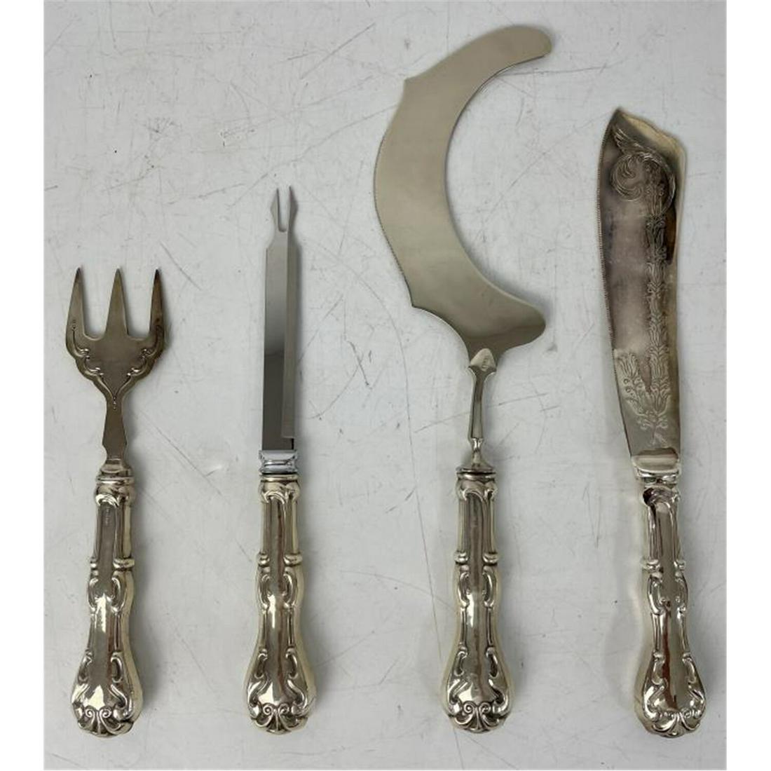 4 Piece Sterling Silver Handled Serving Utensils (1 of 2)
