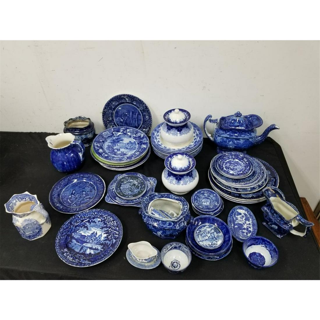 60 Pcs Antique English 19th C. Porcelain & Pottery (1 of 6)