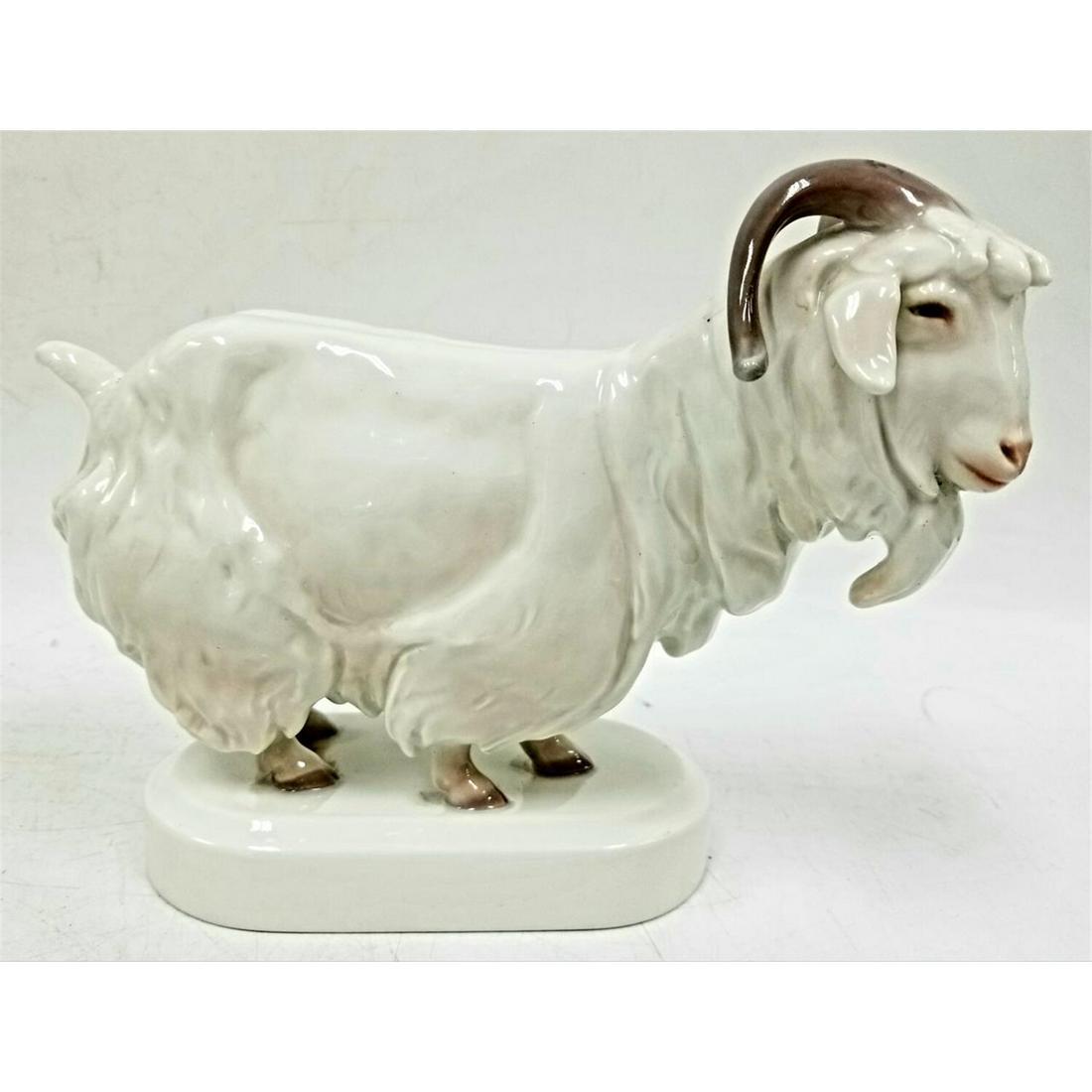 Antique KPM Berlin Porcelain Figure of a Ram. (1 of 4)