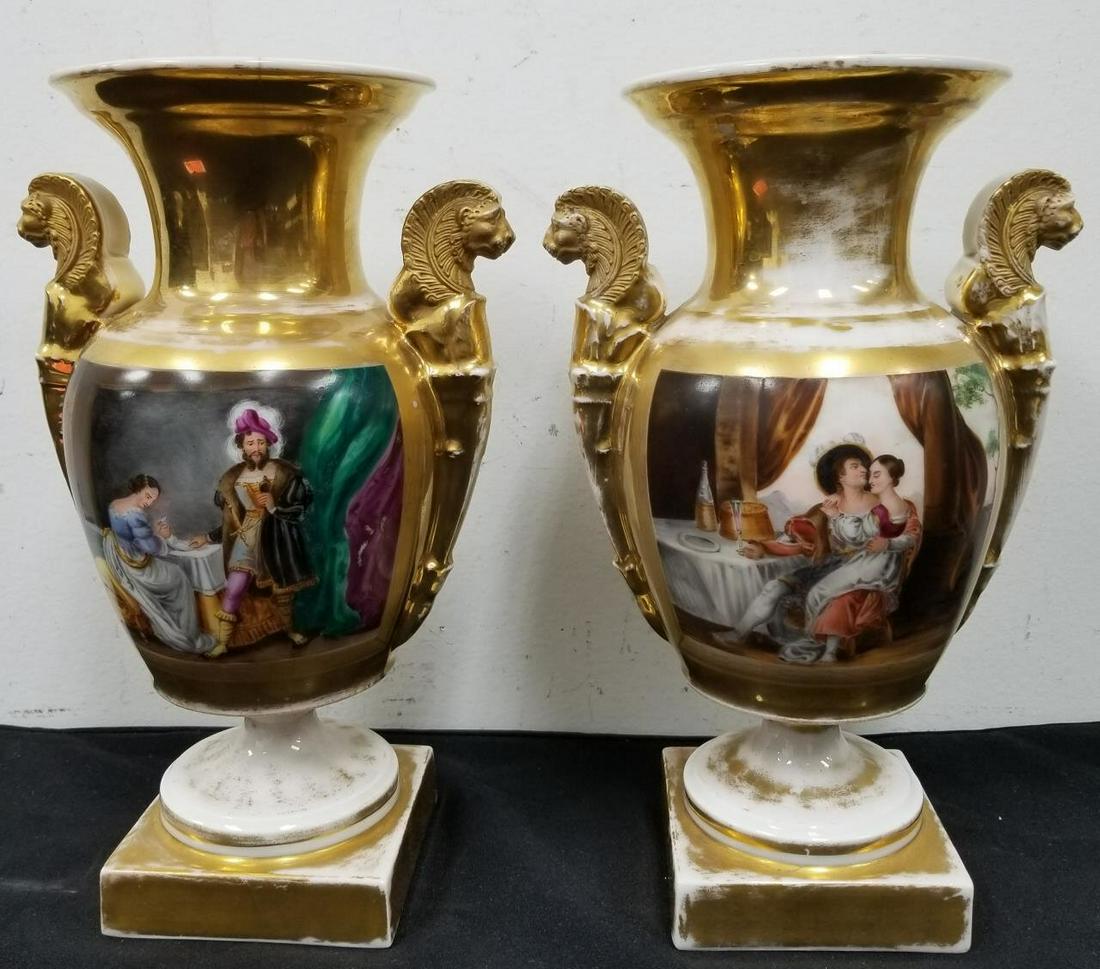 Pair 19thC Jacob Petit French Porcelain Vases (1 of 5)