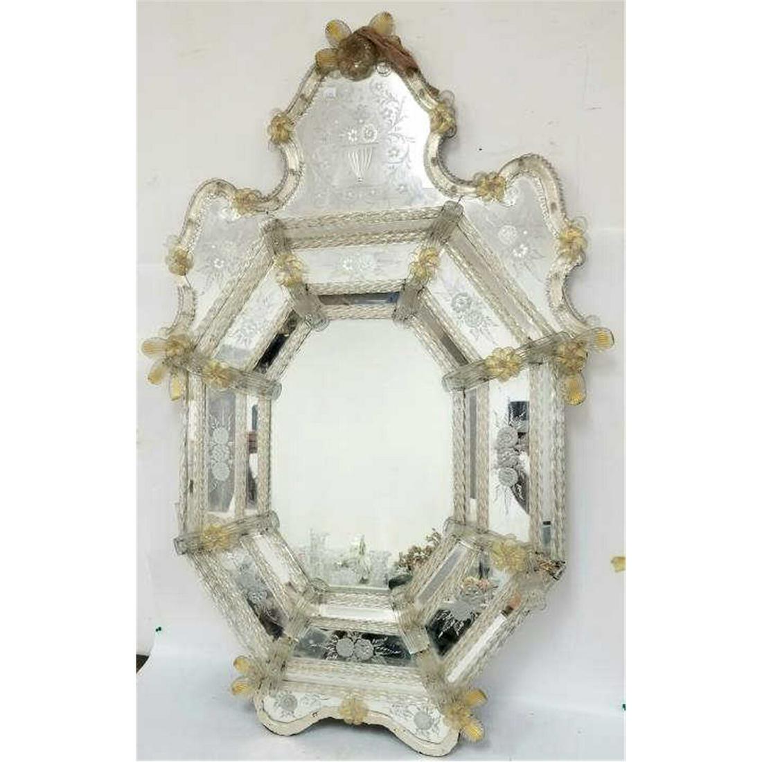 Vintage 1950's Large Venetian Glass Mirror (1 of 4)