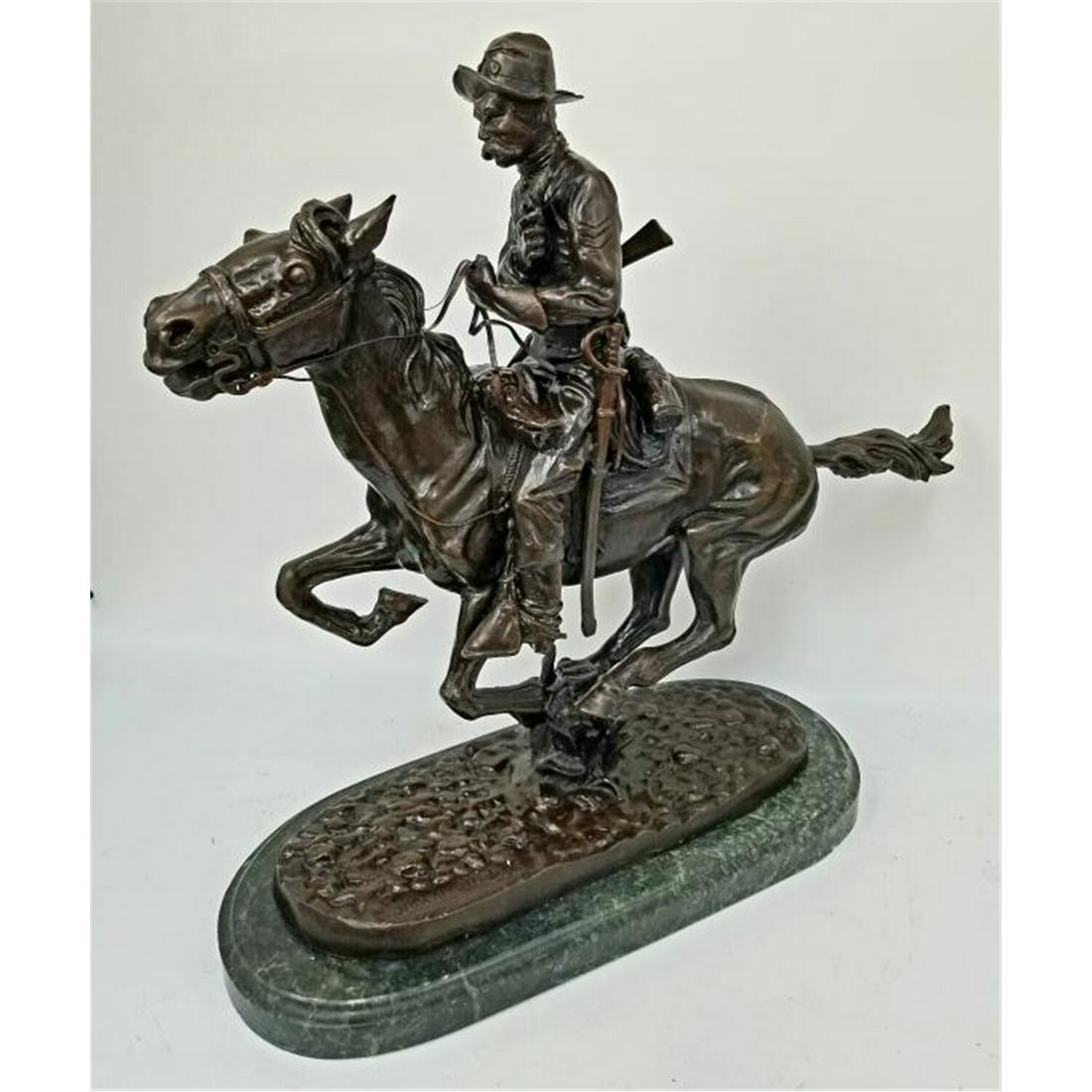 Large Vintage Bronze Figure After Remington (1 of 5)
