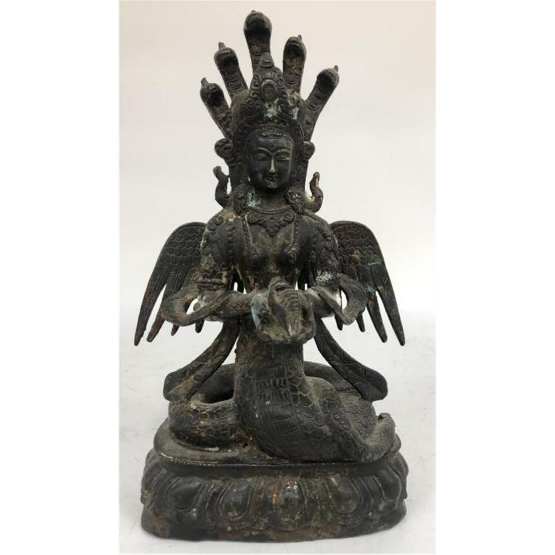 Vintage Asian Bronze Figure of Sea Goddess (1 of 4)