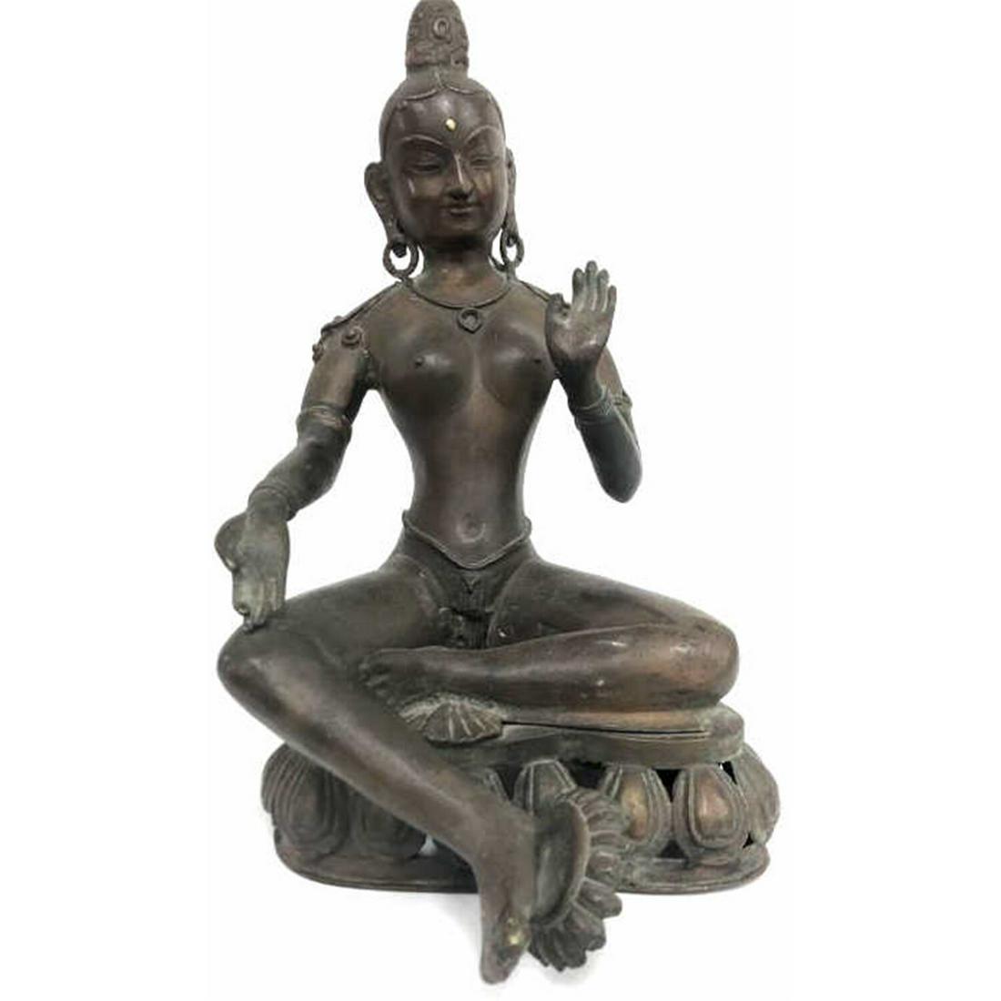Asian Bronze Figure of Seated Buddha (1 of 4)