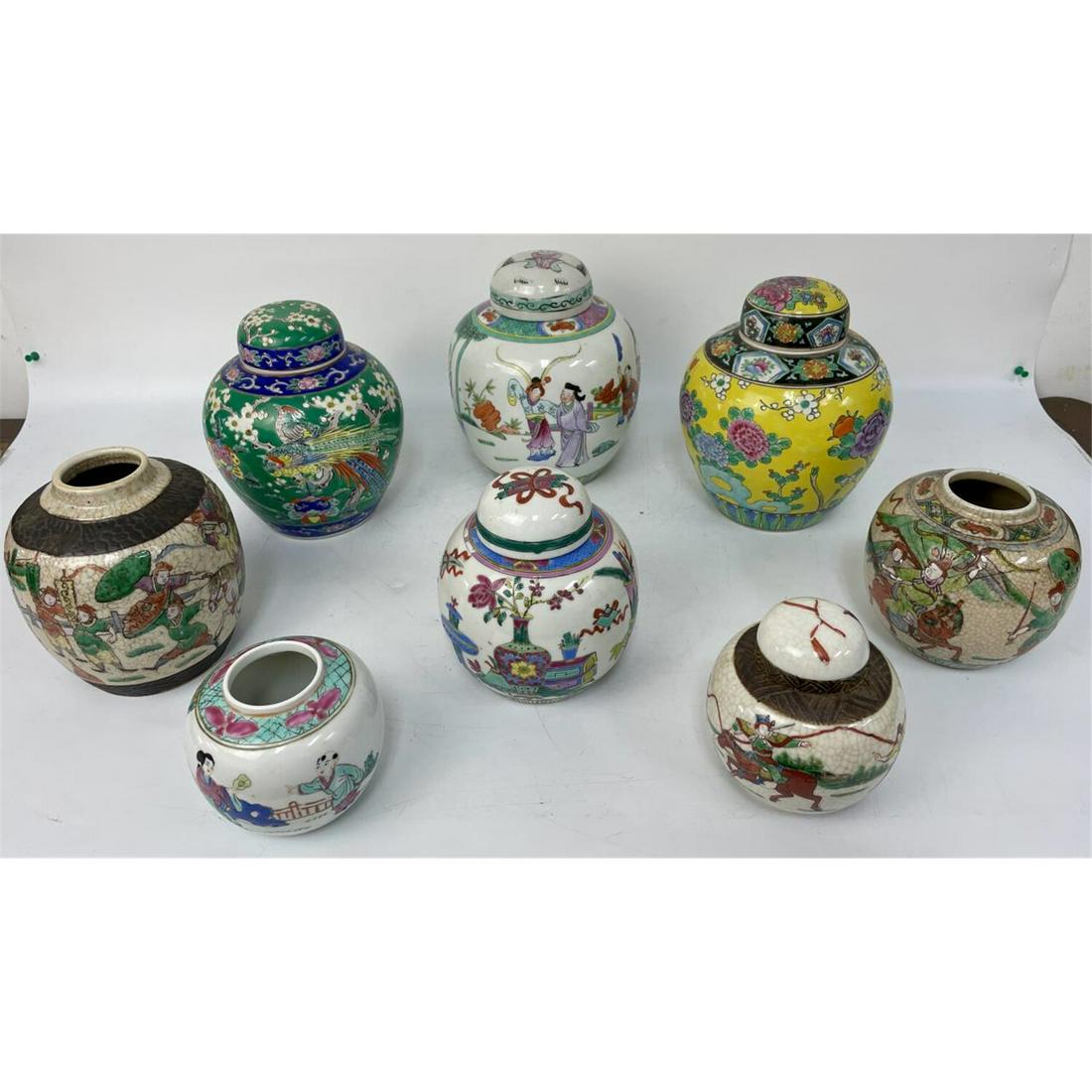 Lot of 8 Chinese Porcelain Ginger Jars (1 of 3)