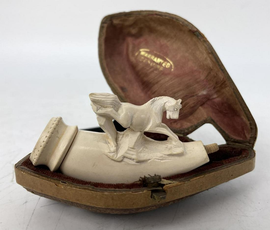 Antique Carved Horse Meerschaum Pipe (1 of 2)