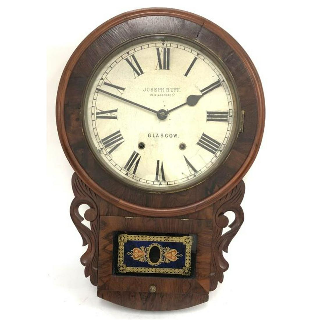 Antique English Wall Clock, Joseph Ruff 19C (1 of 3)