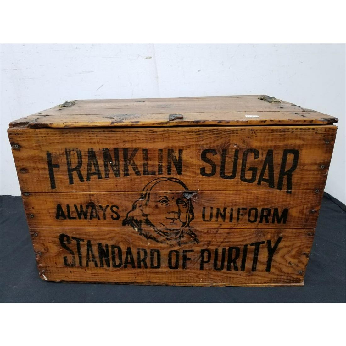 Unusual Antique Wood Crate Franklin Sugar Company (1 of 4)