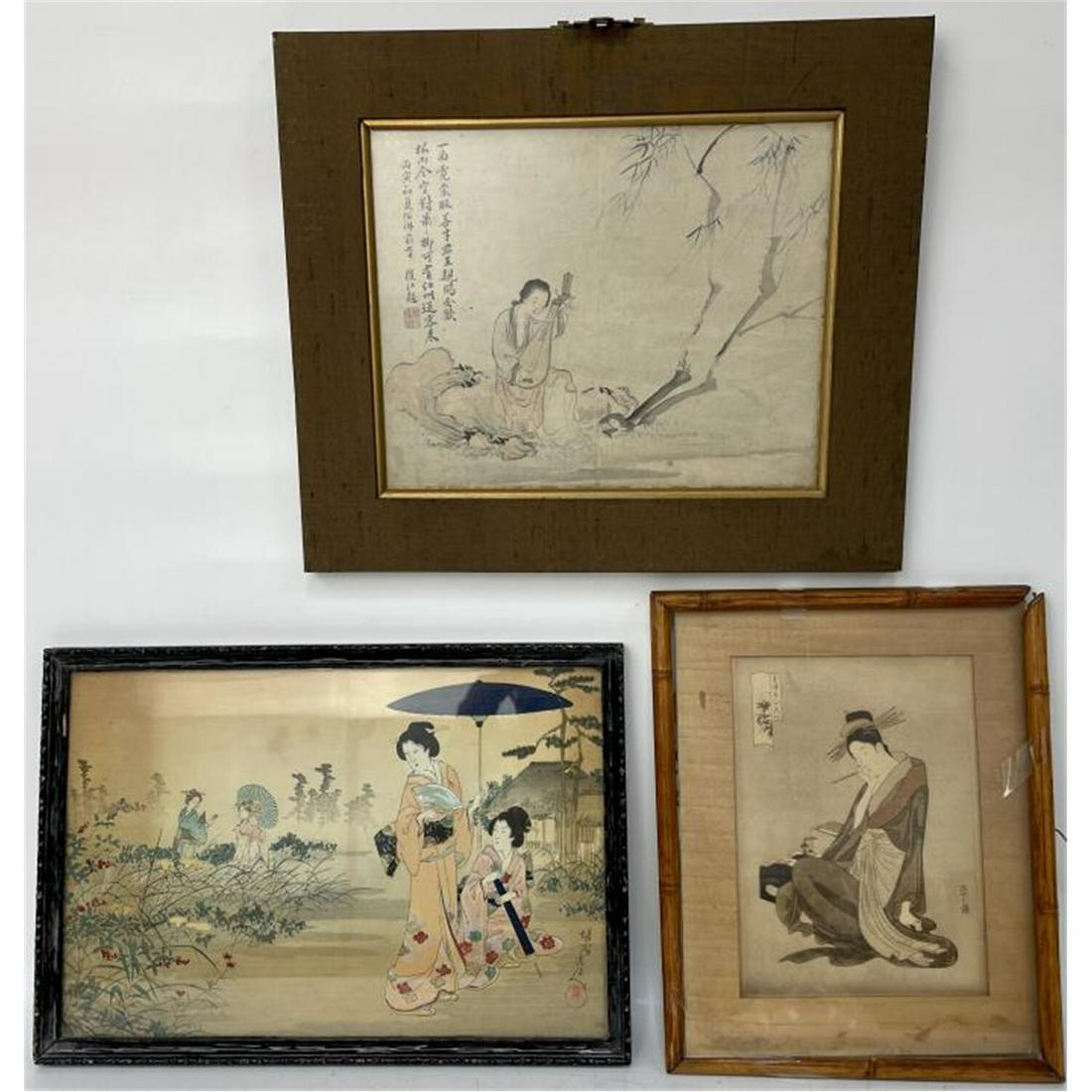 3 Antique Japanese Signed & Hand Painted Items (1 of 1)