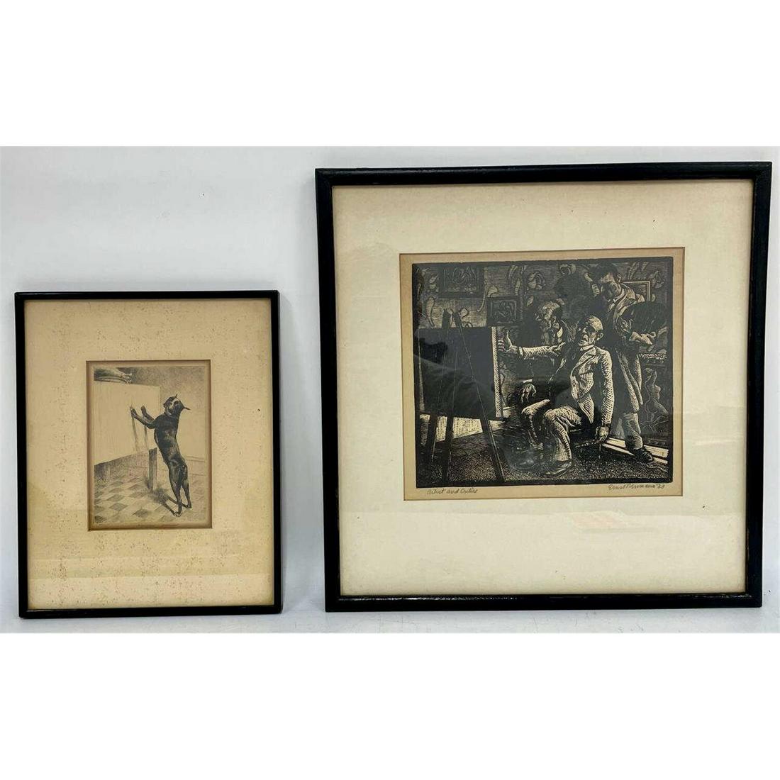 2 Antique Etchings. One by Ernst Neumann, Canadian (1 of 4)