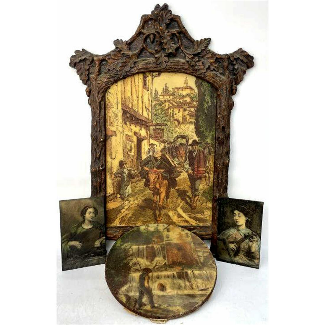 Large Artini Engraving. Hand Painted Molded Resin (1 of 5)