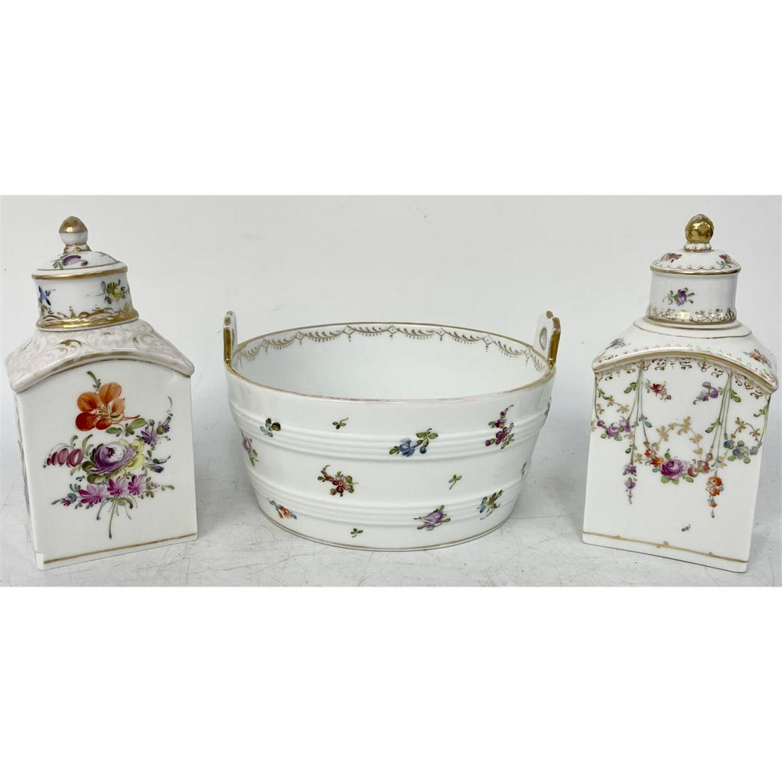 3 Pcs. Antique Dresden Germany Porcelain (1 of 2)