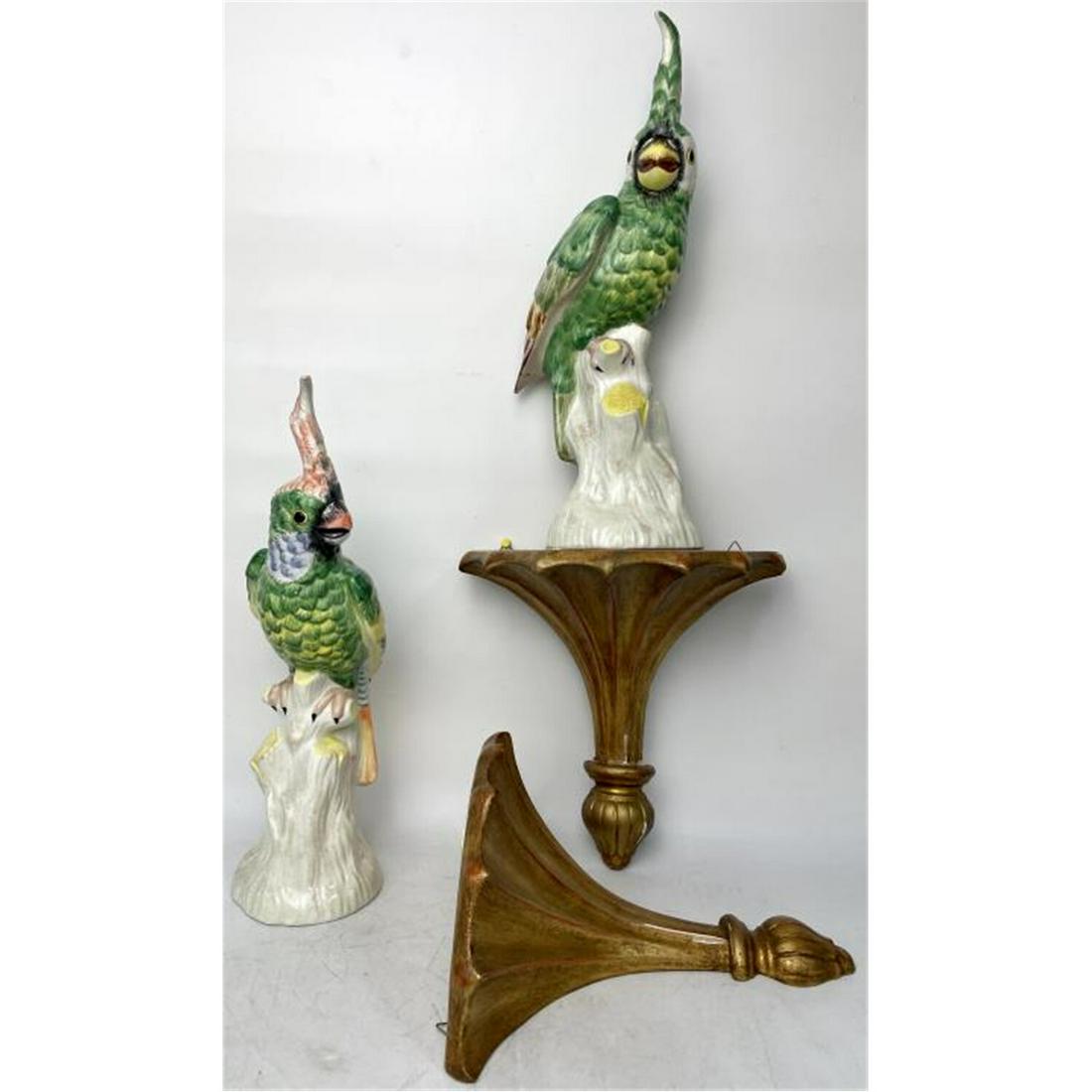 Pair of Mottahedeh Meissen Style Porcelain Parrots (1 of 4)